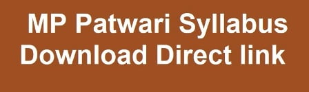 MP Patwari Syllabus Download
