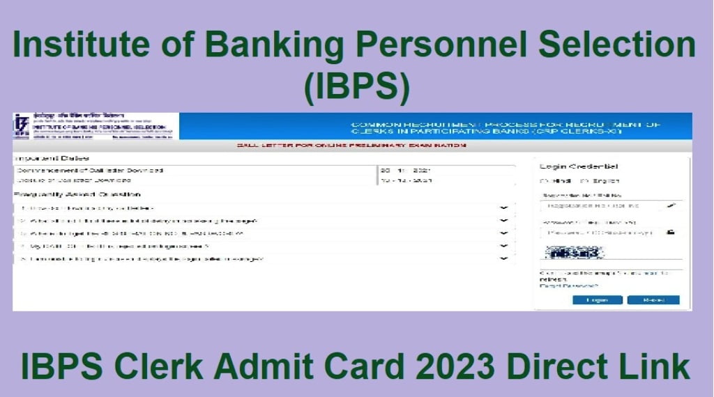 IBPS Clerk Admit Card 2023 Direct Link