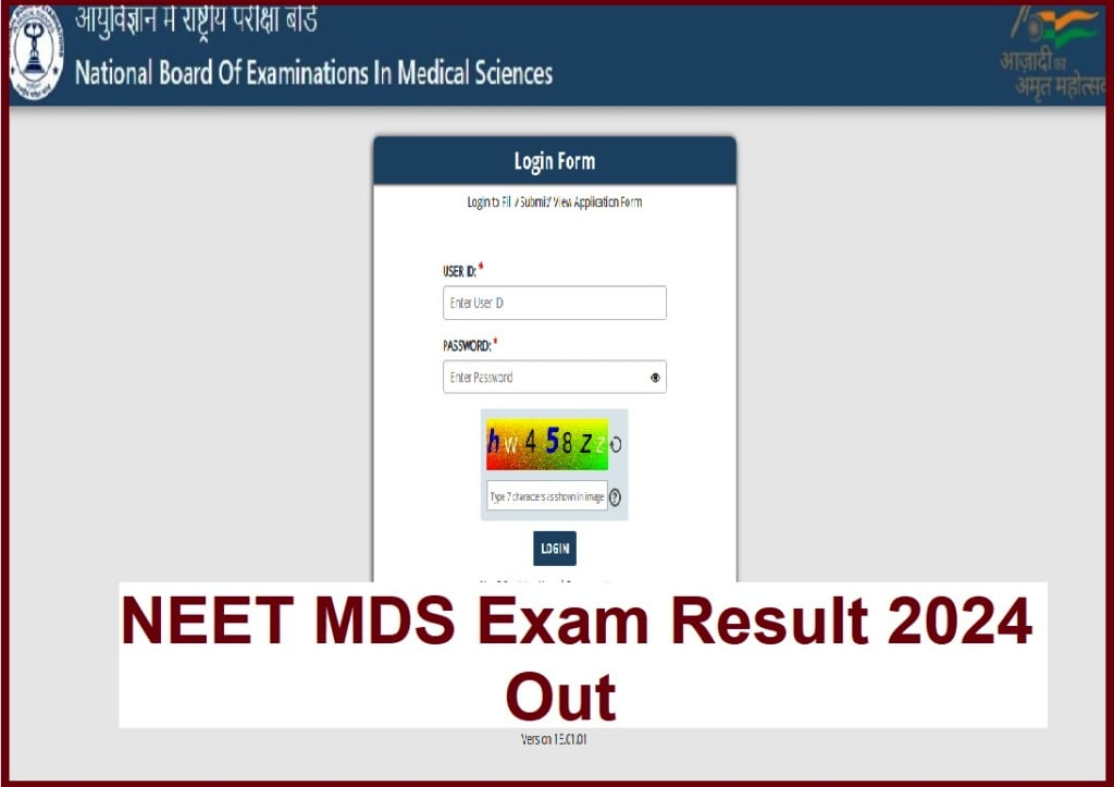 NEET MDS Exam Result 2024 Out