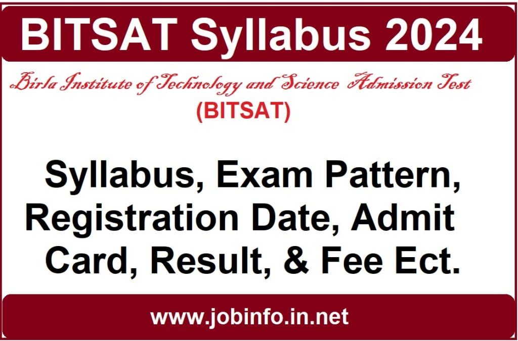 BITSAT Syllabus 2024