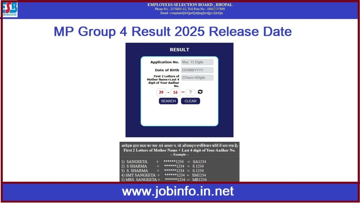 MP Group 4 Result 2025 Release Date