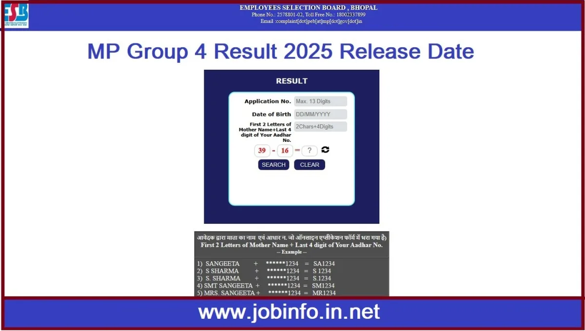 MP Group 4 Result 2025 Release Date