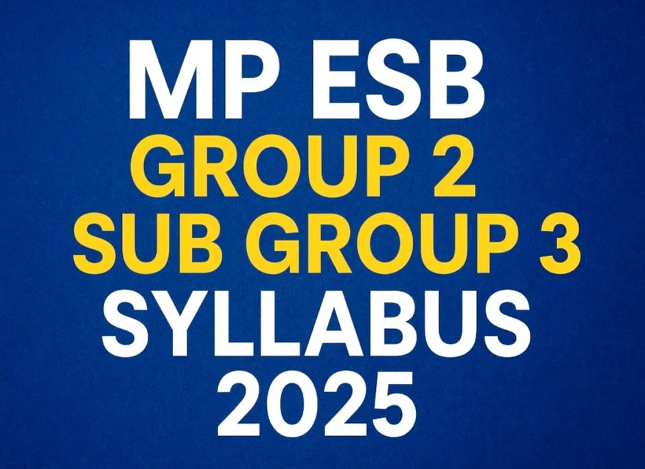 MP ESB Group 2 Sub Group 3 Syllabus 2025