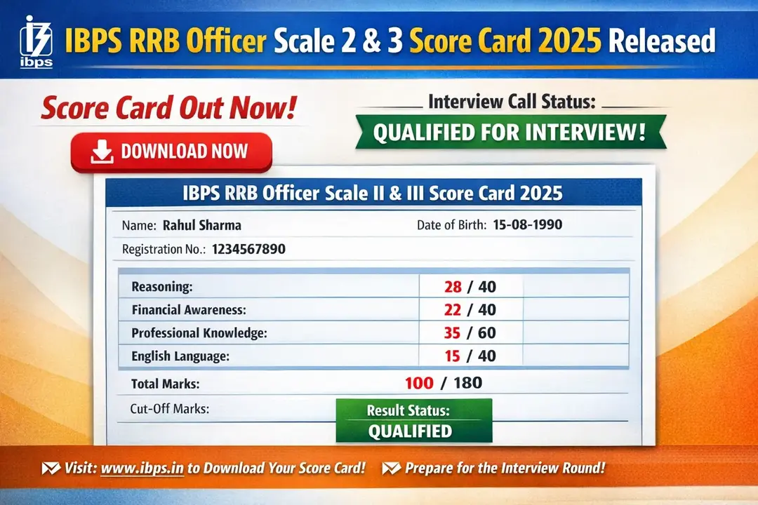 IBPS RRB Officer Scale 2 & 3 Score Card 2025 Released