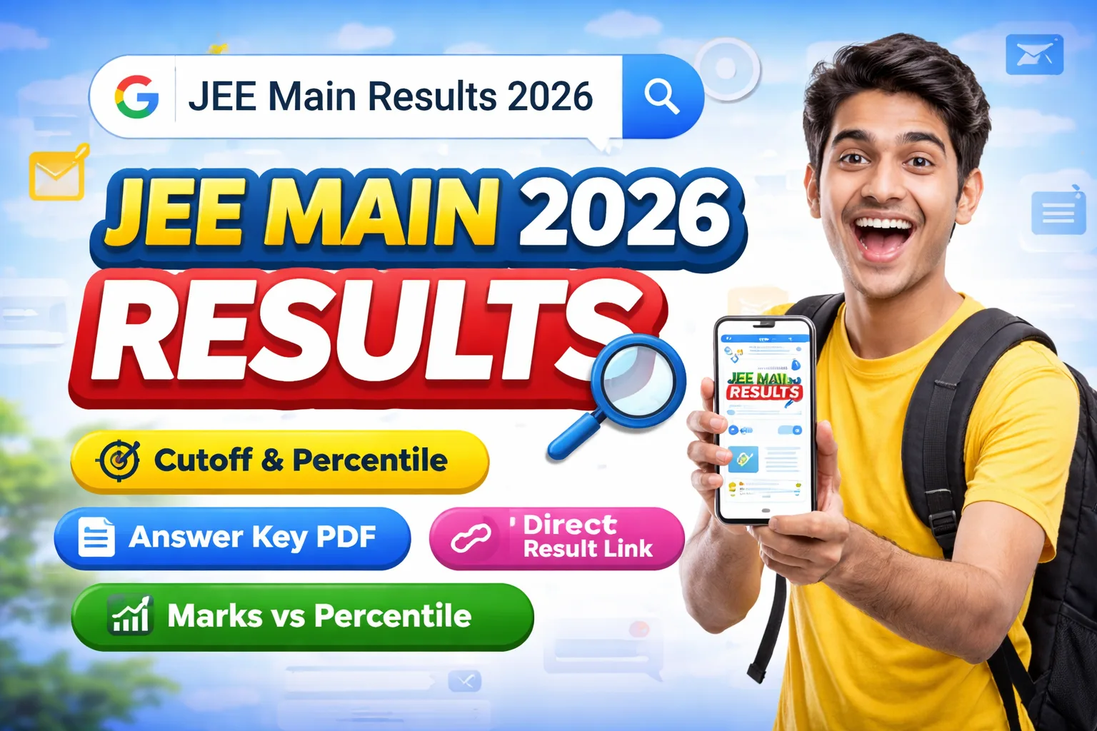 JEE Main 2026 Result Live: Direct Link, Cutoff & Percentile