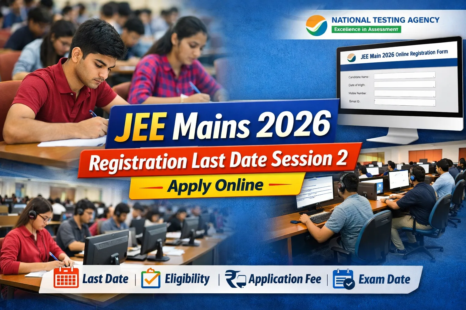 JEE Mains 2026 Registration Last Date Session 2