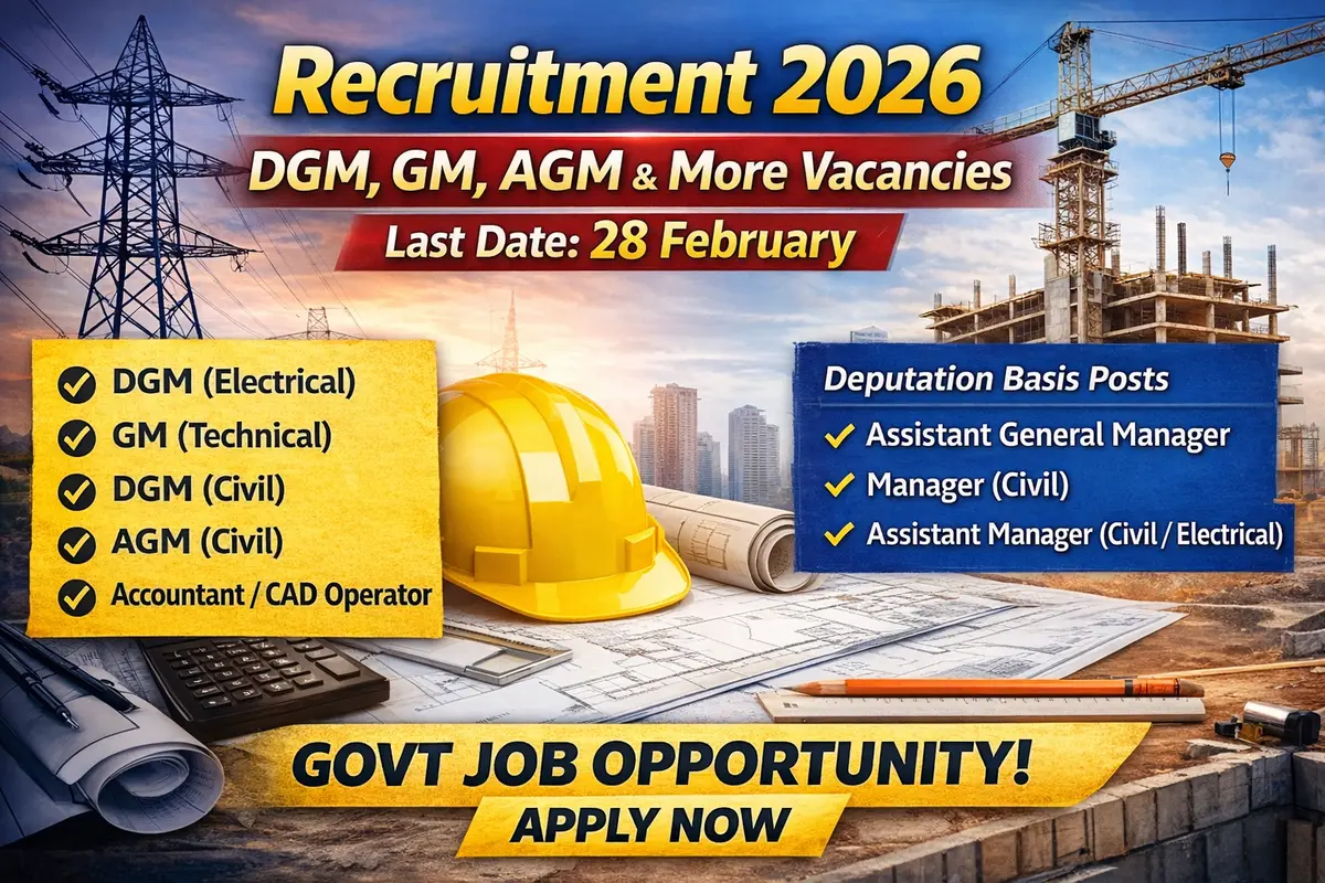 Recruitment 2026 DGM, GM, AGM & Manager Posts Apply Online