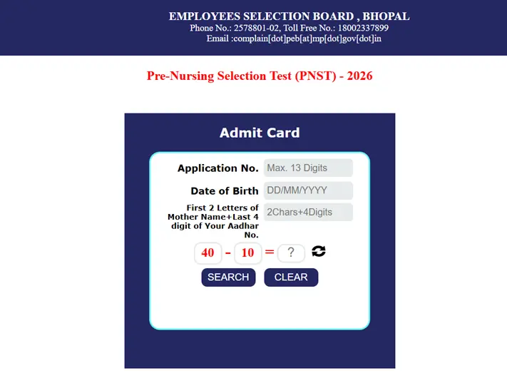 MP PNST Admit Card 2026 Download